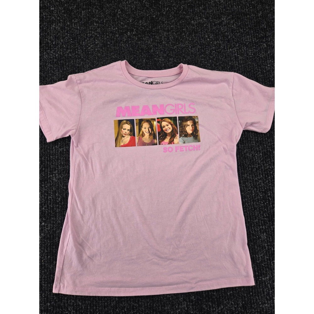 Mean Girls Pink Graphic T-Shirt So Fetch Movie Cast Kids XL 14/16‎ Short Sleeve